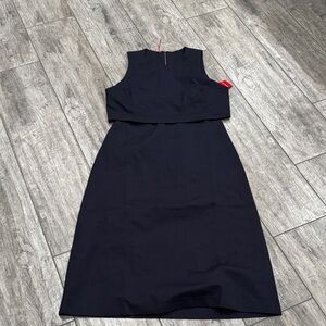 NWT SPANX Navy Midi Dress